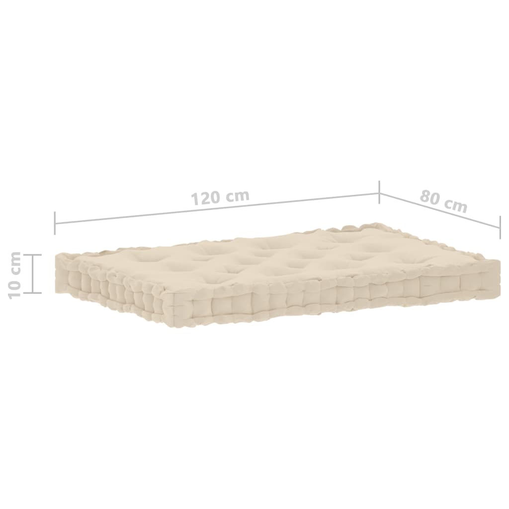 vidaXL Grindų/paletės pagalvėlės, 4vnt., smėlio spalvos, medvilnė