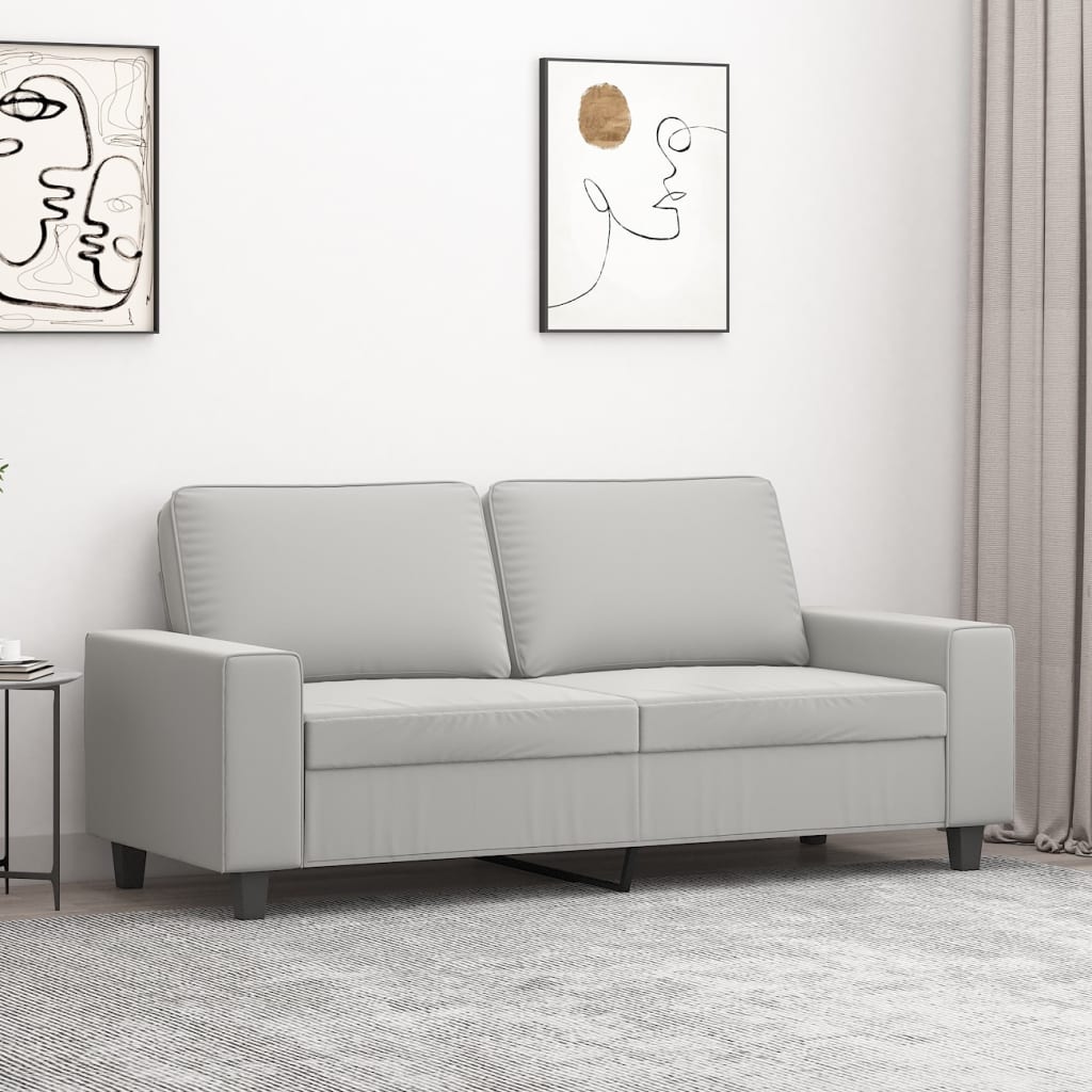 vidaXL Dvivietė sofa, šviesiai pilka, 140cm, mikropluošto audinys