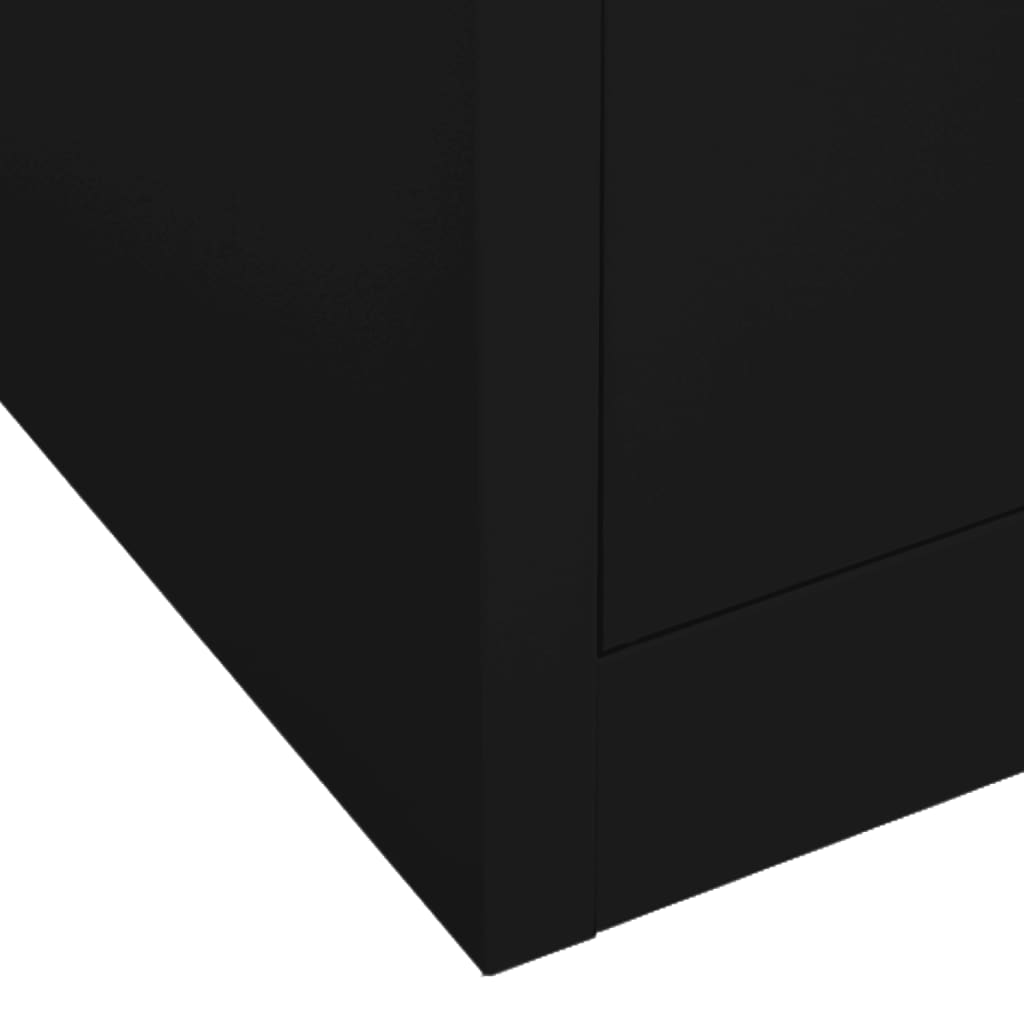 vidaXL Drabužių spinta, juodos spalvos, 80x50x180cm, plienas
