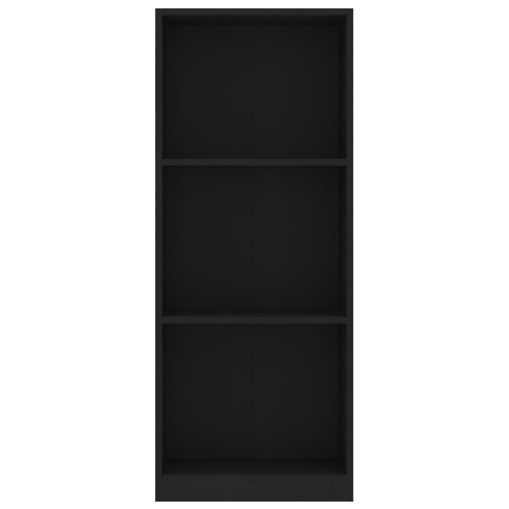 vidaXL Spintelė knygoms, 3 lentynos, juodos spalvos, 40x24x108cm, MDP