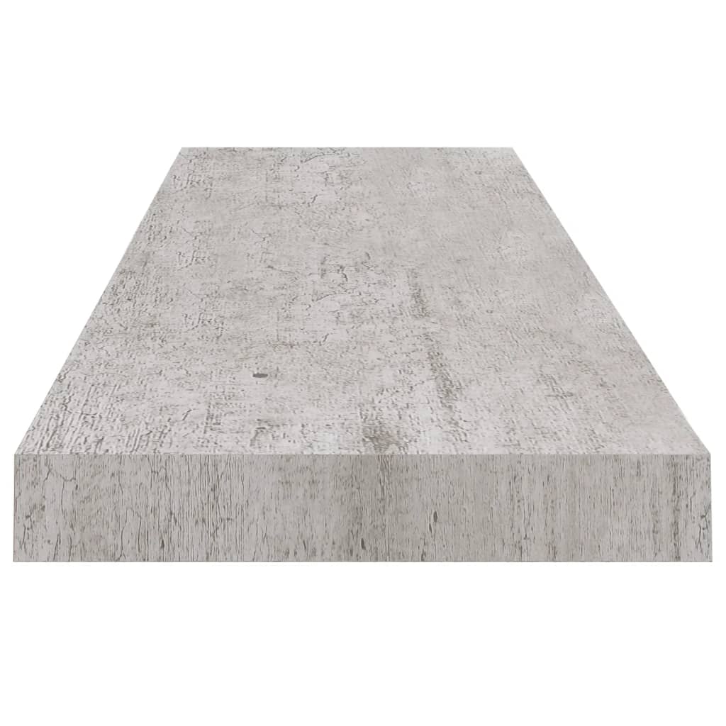 vidaXL Pakabinamos lentynos, 2vnt., betono pilkos, 90x23,5x3,8cm, MDF