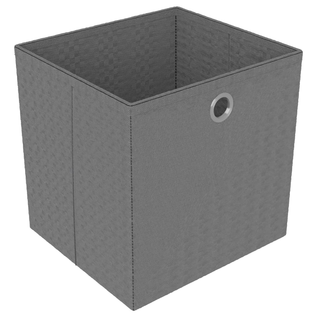 vidaXL Lentyna su 6 dėžėmis, juodos spalvos, 103x30x72,5cm, audinys