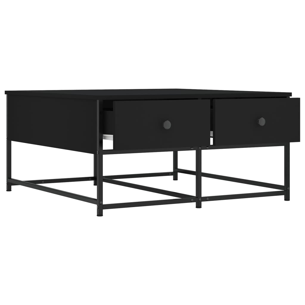 vidaXL Kavos staliukas, juodos spalvos, 80x80x40cm, apdirbta mediena
