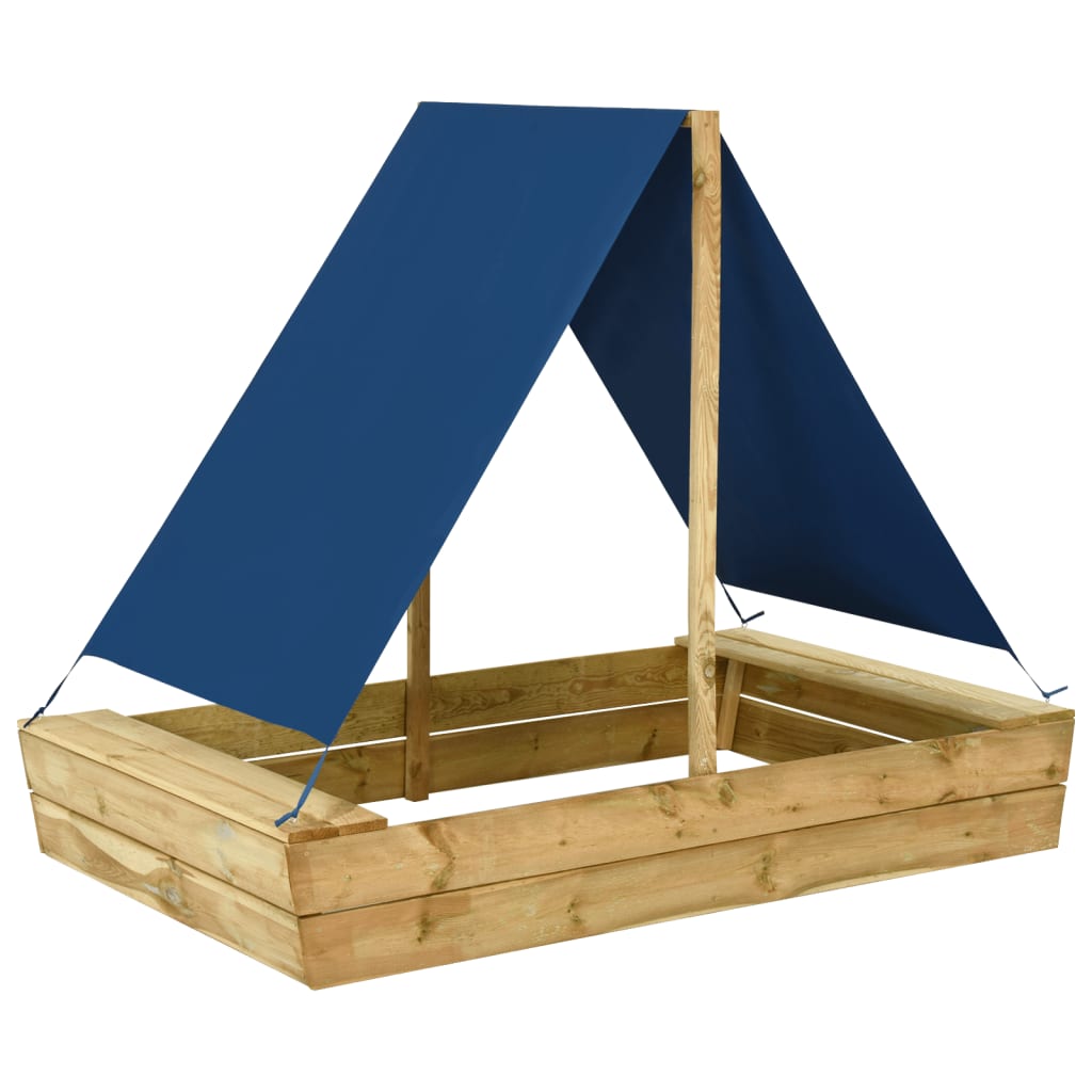 vidaXL Smėlio dėžė su stogu, 160x100x133cm, impregnuota pušies mediena