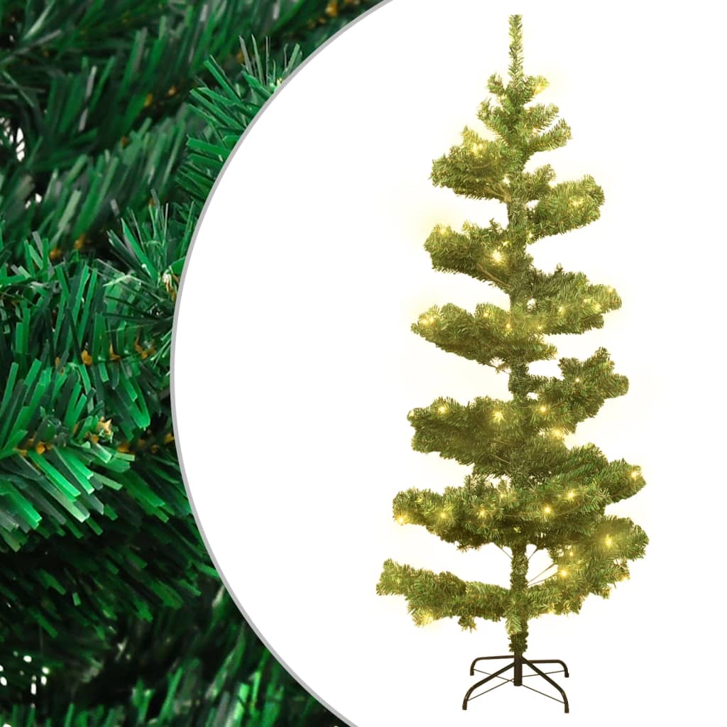 vidaXL Kalėdų eglutė su stovu, žalia, 150cm, PVC, spiralės formos