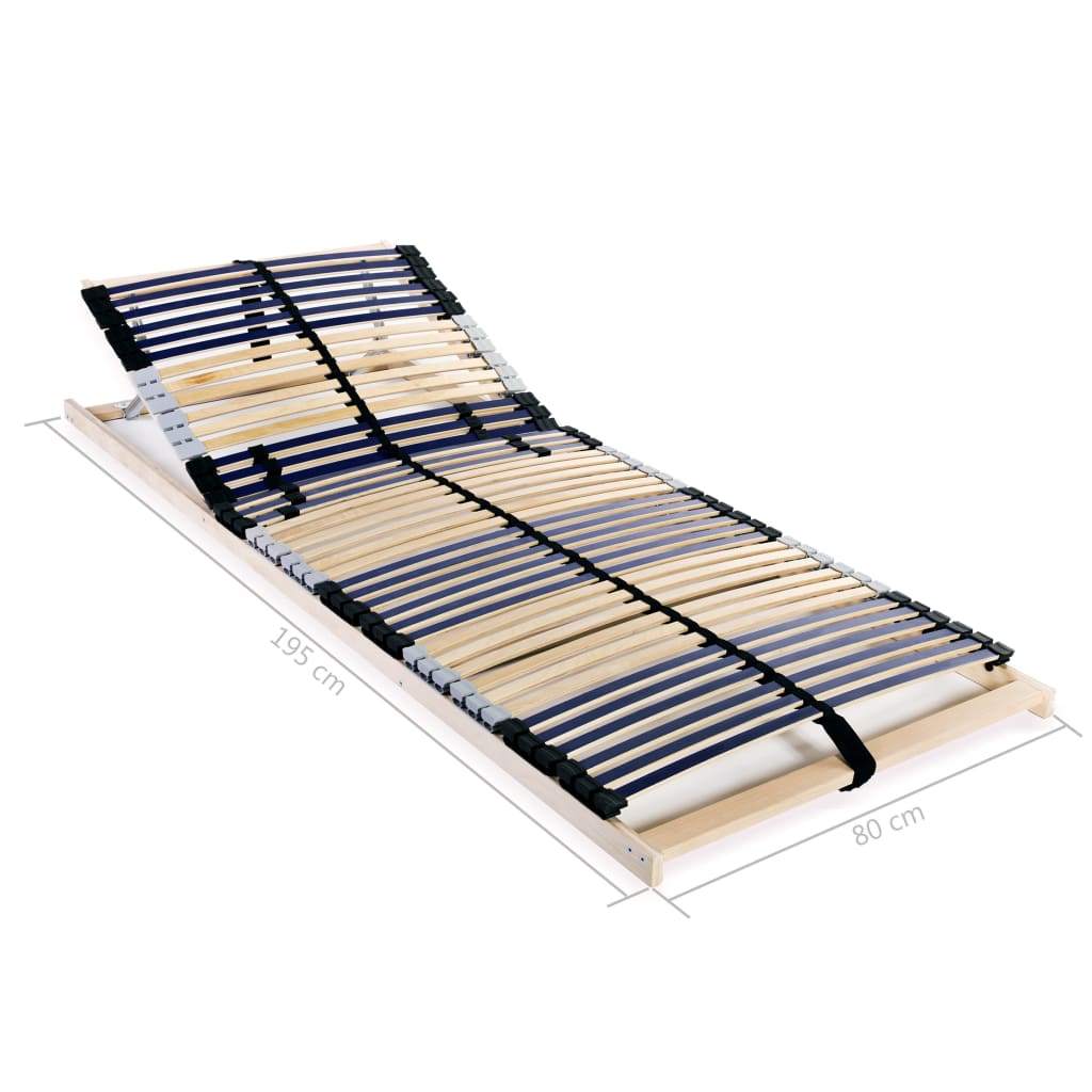 vidaXL Grotelės lovai su 42 lentjuostėmis, 7 zonos, 80x200cm