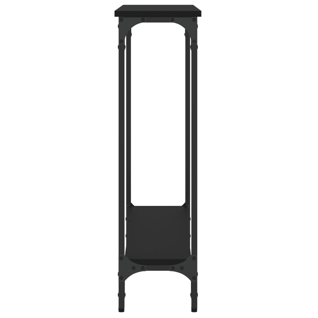 vidaXL Konsolinis staliukas, juodas, 75x22,5x75cm, apdirbta mediena