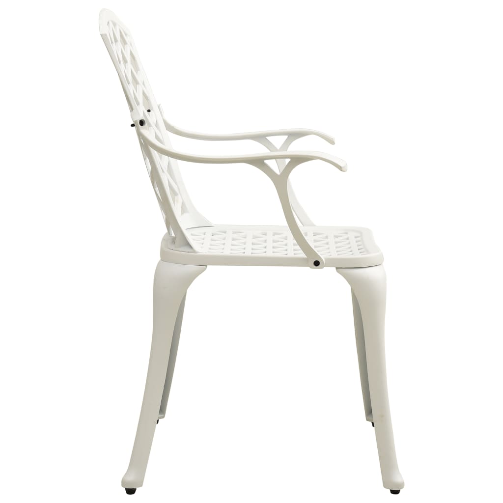 vidaXL Sodo kėdės, 6vnt., baltos spalvos, lietas aliuminis