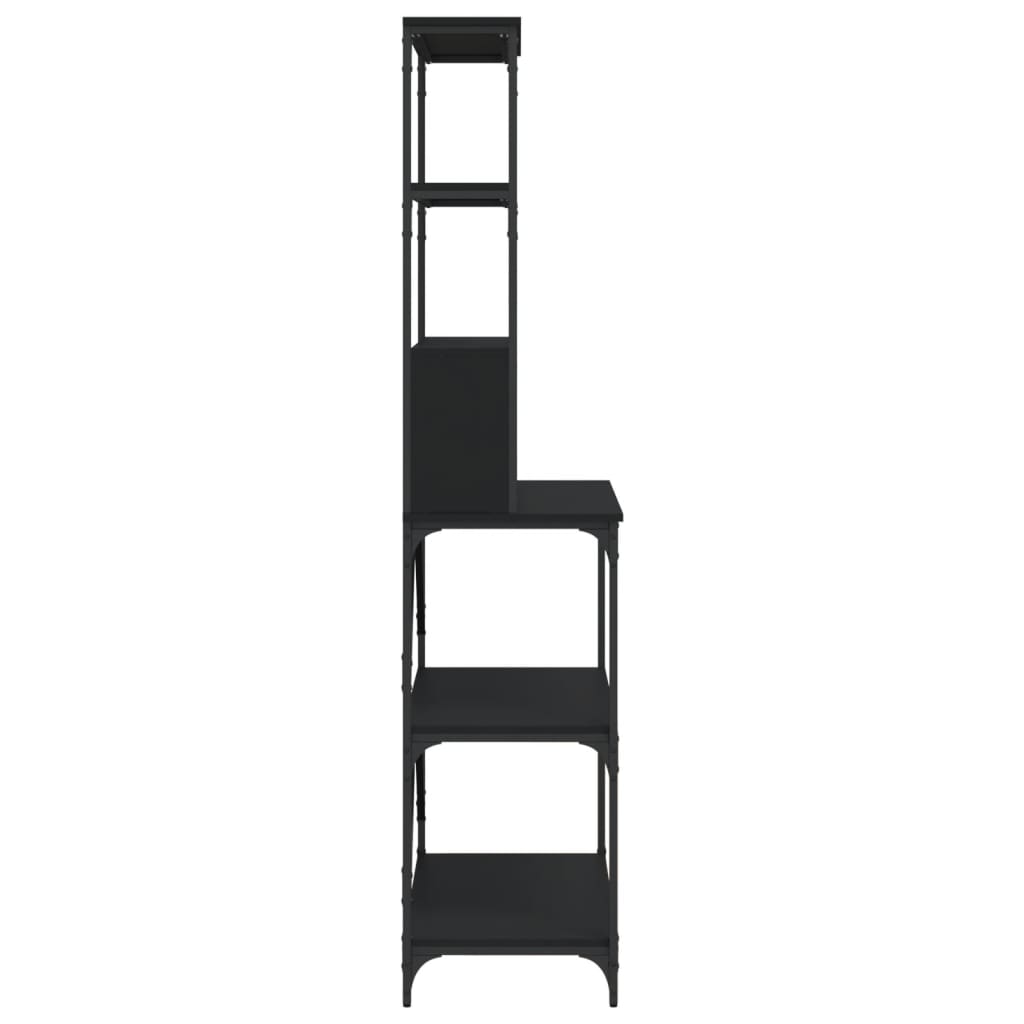 vidaXL Virtuvės lentyna, 6 aukštų, juoda, 90x40x180cm, mediena