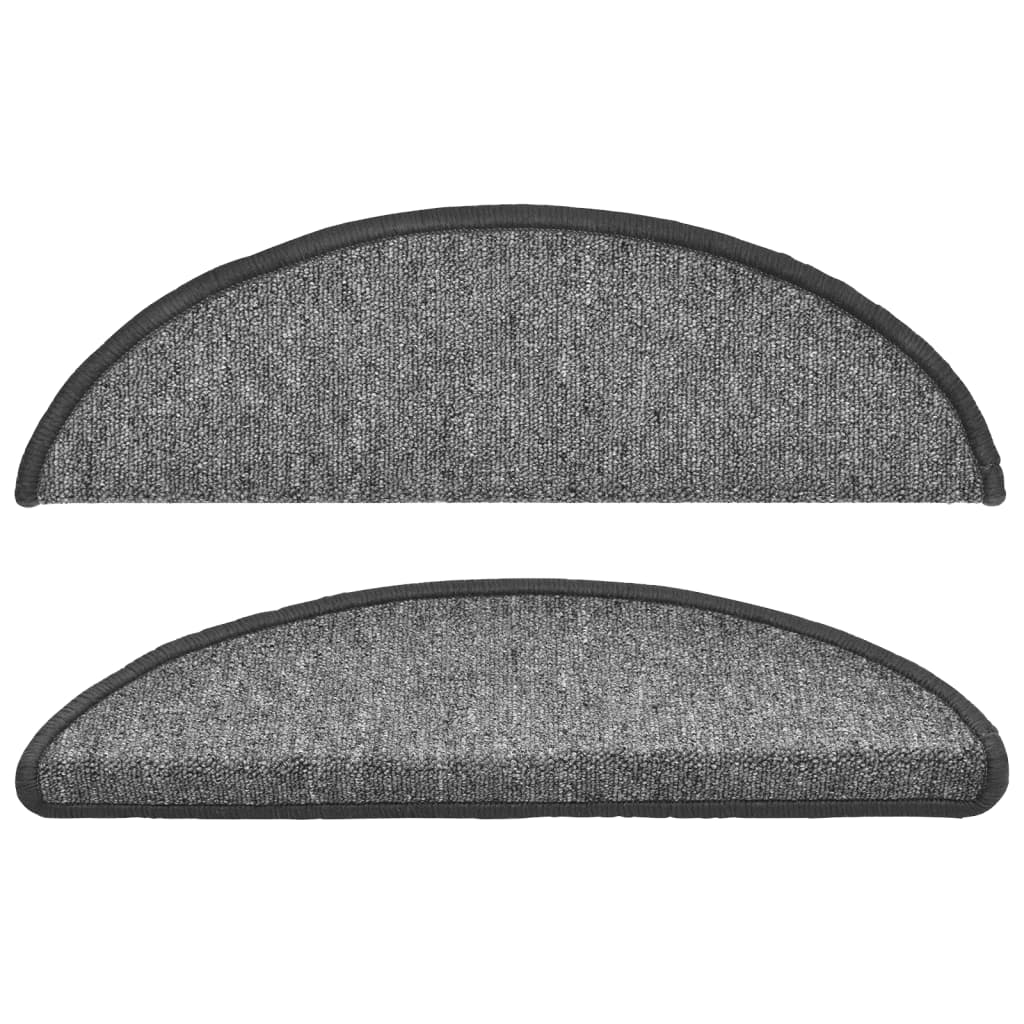 vidaXL Laiptų kilimėliai, 10vnt., tamsiai pilkos spalvos, 56x17x3cm
