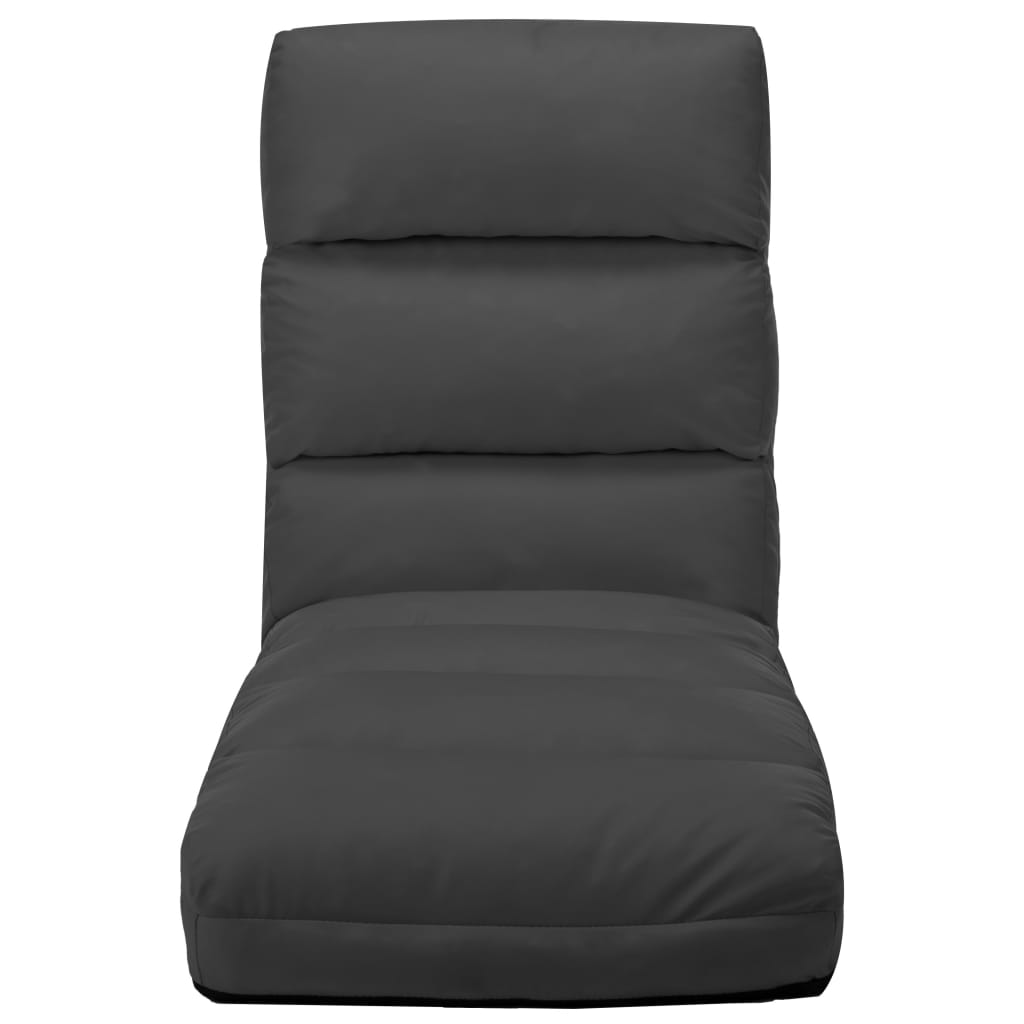 vidaXL Sulankstomas čiužinukas-kėdė, antracito spalvos, dirbtinė oda