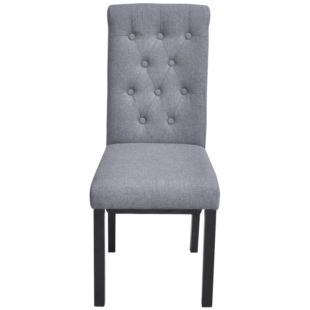 vidaXL Valgomojo kėdės, 6 vnt., šviesiai pilkos spalvos, audinys