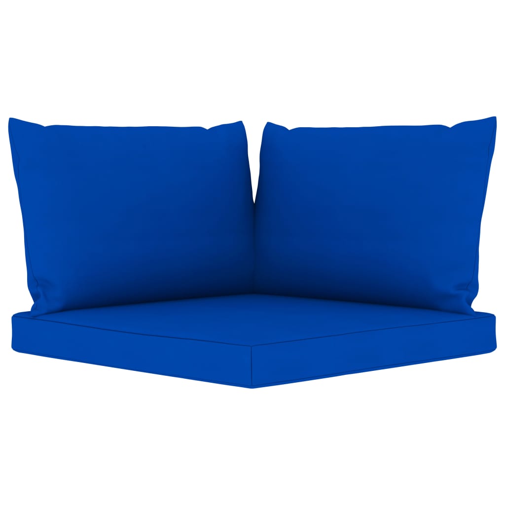 vidaXL Sodo komplektas su mėlynos spalvos pagalvėlėmis, 6 dalių, pušis