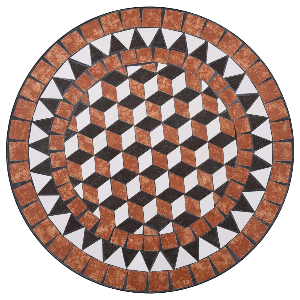vidaXL Mozaikinis bistro staliukas, rudos spalvos, 60cm, keramika