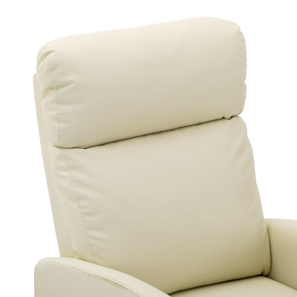 vidaXL Elektrinis masažinis krėslas, kreminės spalvos, dirbtinė oda