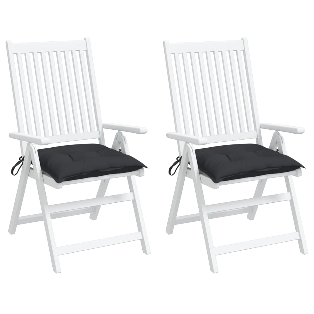 vidaXL Kėdės pagalvėlės, 2vnt., juodos, 40x40x7cm, oksfordo audinys