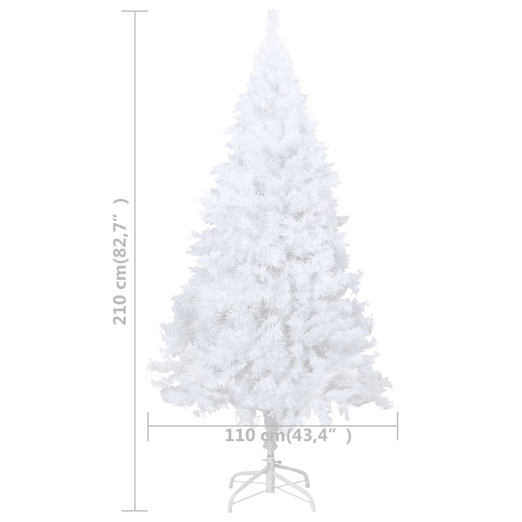 vidaXL Dirbtinė Kalėdų eglutė su storomis šakomis, balta, 210cm