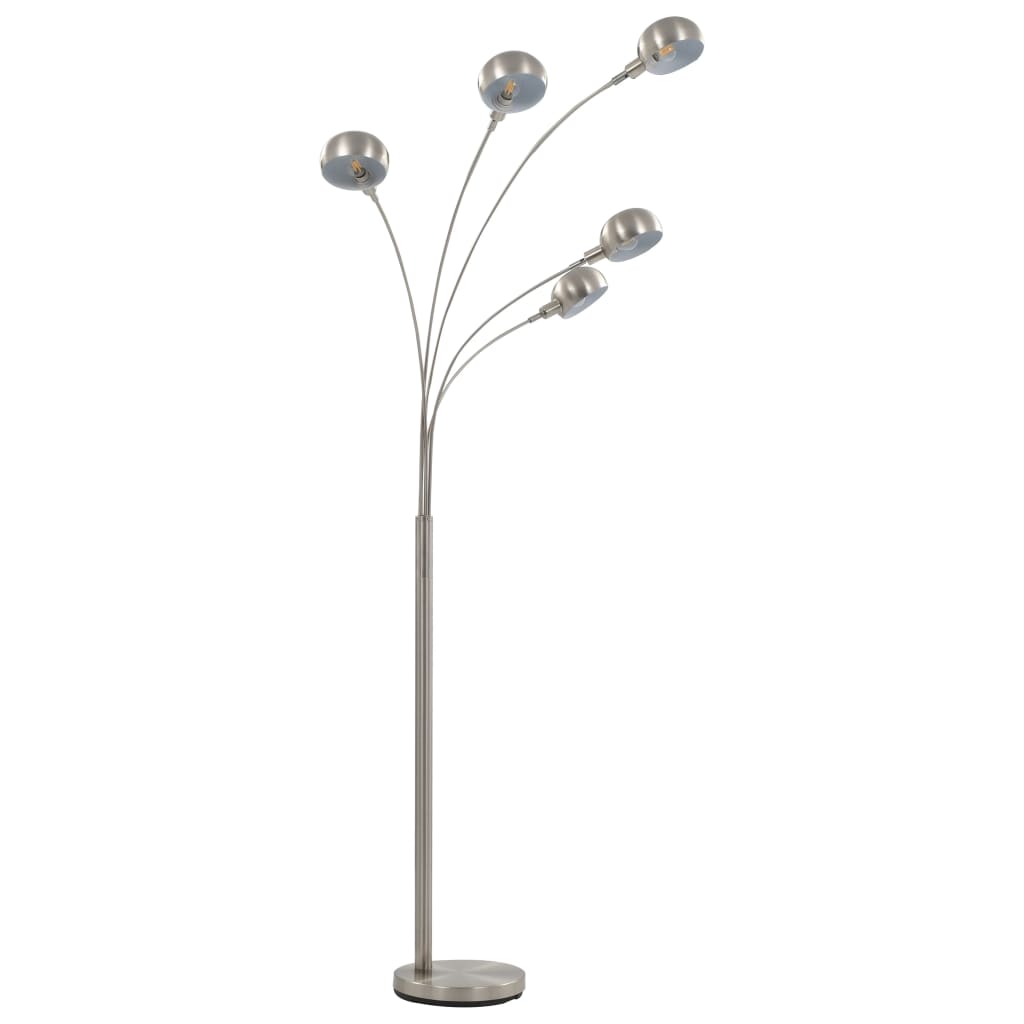 vidaXL Toršeras, sidabrinės spalvos, 200 cm, 5 x E14 lemputės