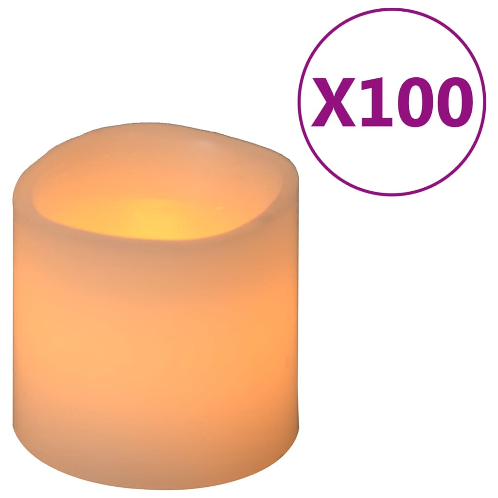 vidaXL Elektrinės LED žvakės, 100vnt., šiltos baltos spalvos