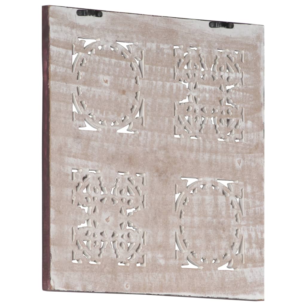 vidaXL Sienos plokštė, ruda/balta, 40x40x1,5cm, MDF, raižyta rankomis