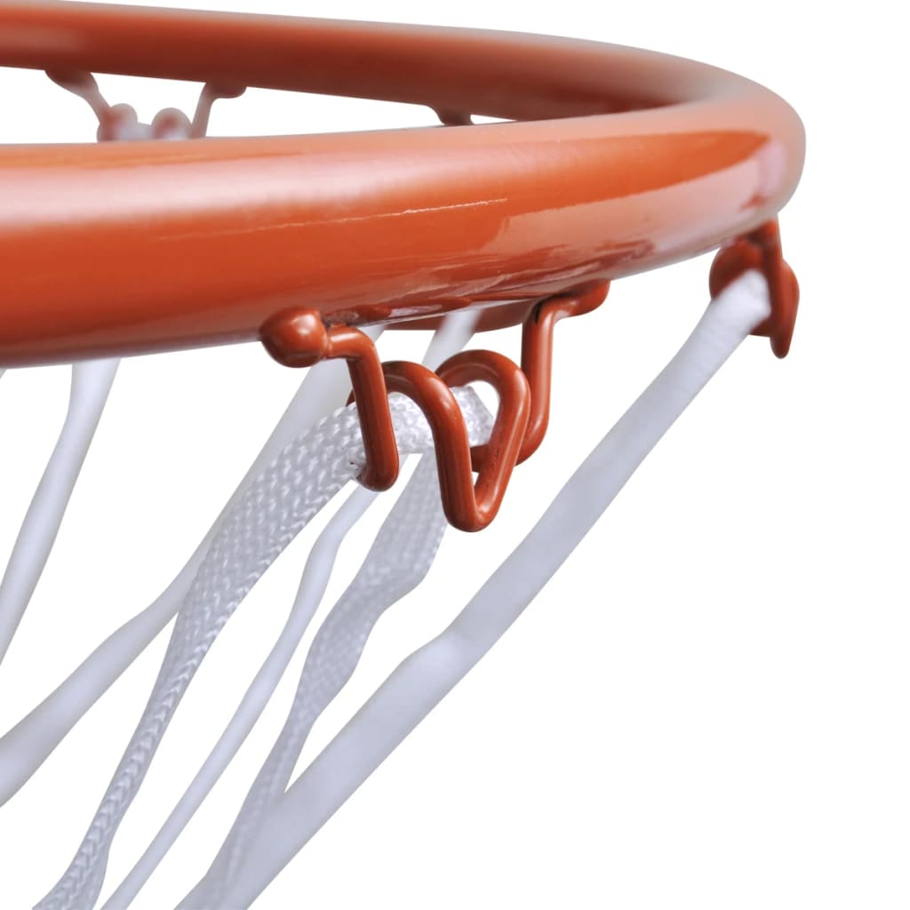 vidaXL Krepšinio lanko rinkinys, lankas su tinklu, oranžinis, 45cm