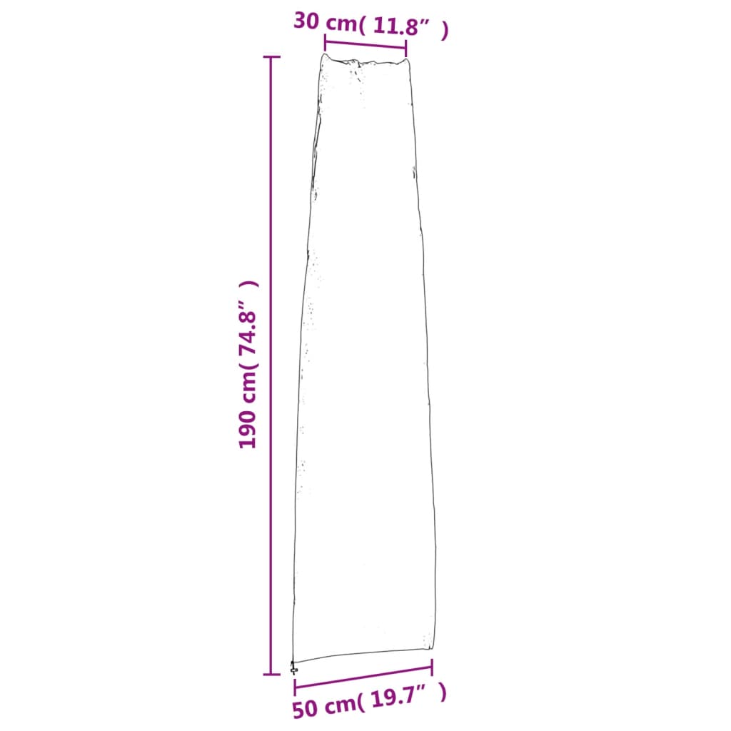 vidaXL Sodo skėčių uždangalai, 2vnt., 190x50/30cm, 420D oksfordas