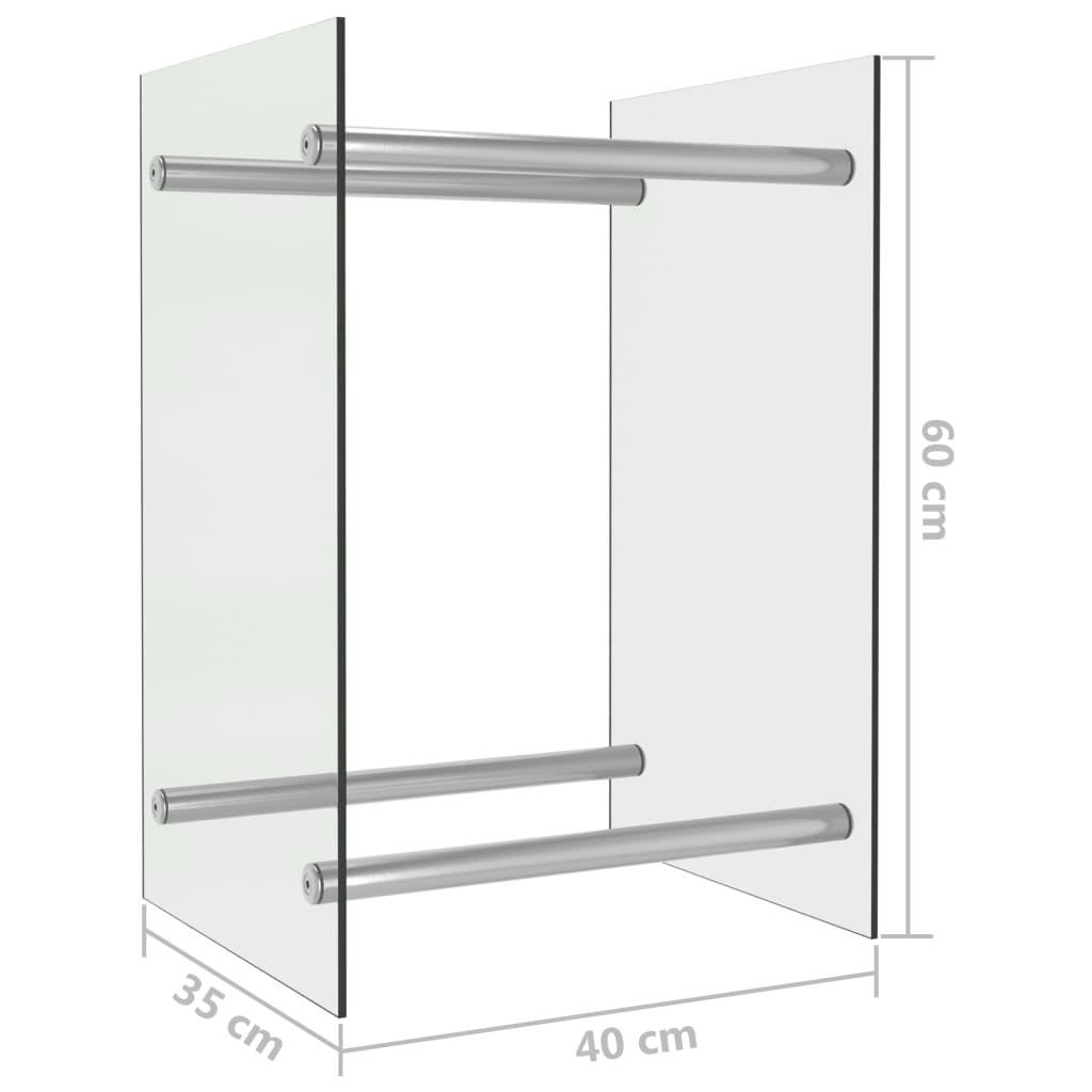 vidaXL Stovas malkoms, skaidrus, 40x35x60cm, stiklas