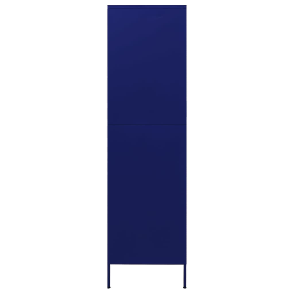 vidaXL Drabužių spinta, tamsiai mėlyna, 90x50x180cm, plienas