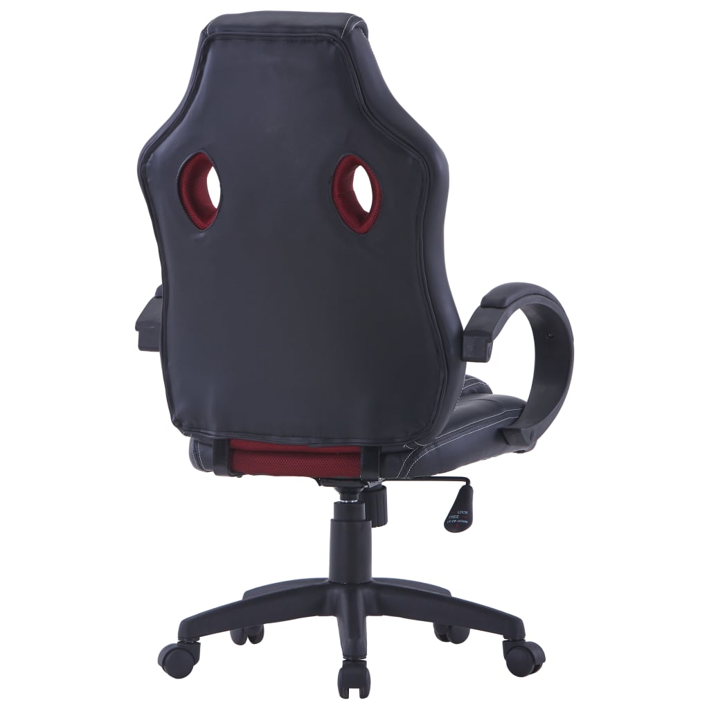 vidaXL Žaidimų kėdė, raudonojo vyno spalvos, dirbtinė oda
