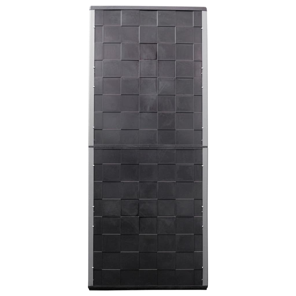 vidaXL Sodo spintelė daiktams, pilkos/juodos spalvos, 68x37x163cm, PP