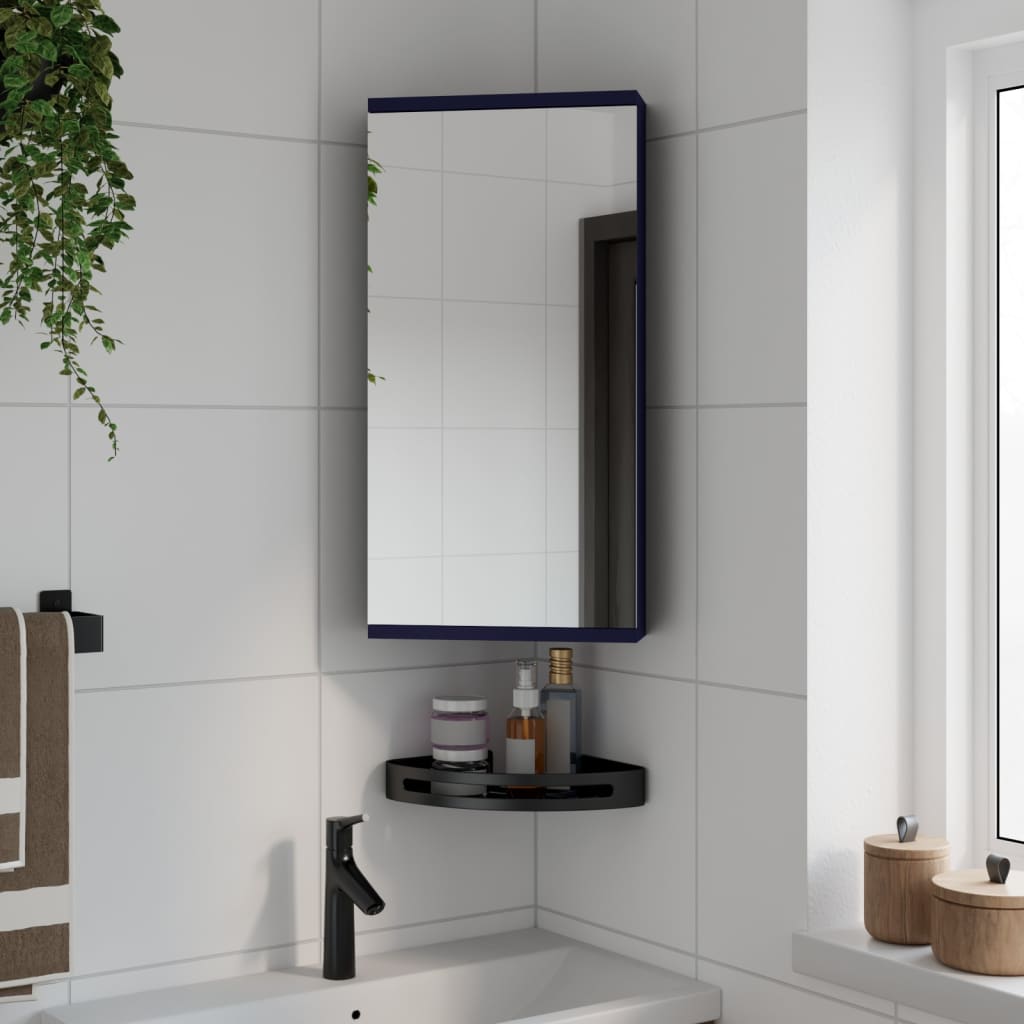 vidaXL Kampinė veidrodinė vonios kambario spintelė, pilka, 30x24x60cm