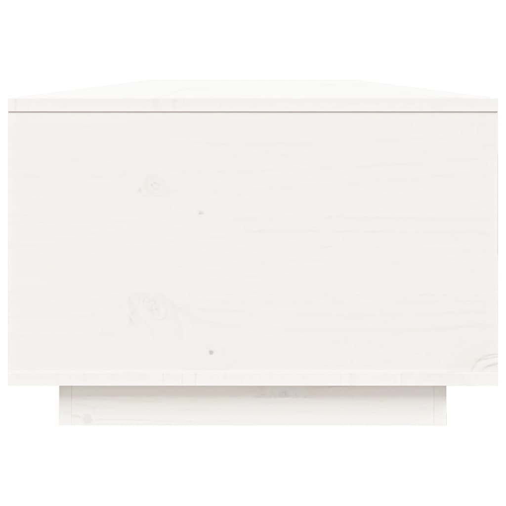 vidaXL Kavos staliukas, baltas, 80x50x35,5cm, pušies medienos masyvas
