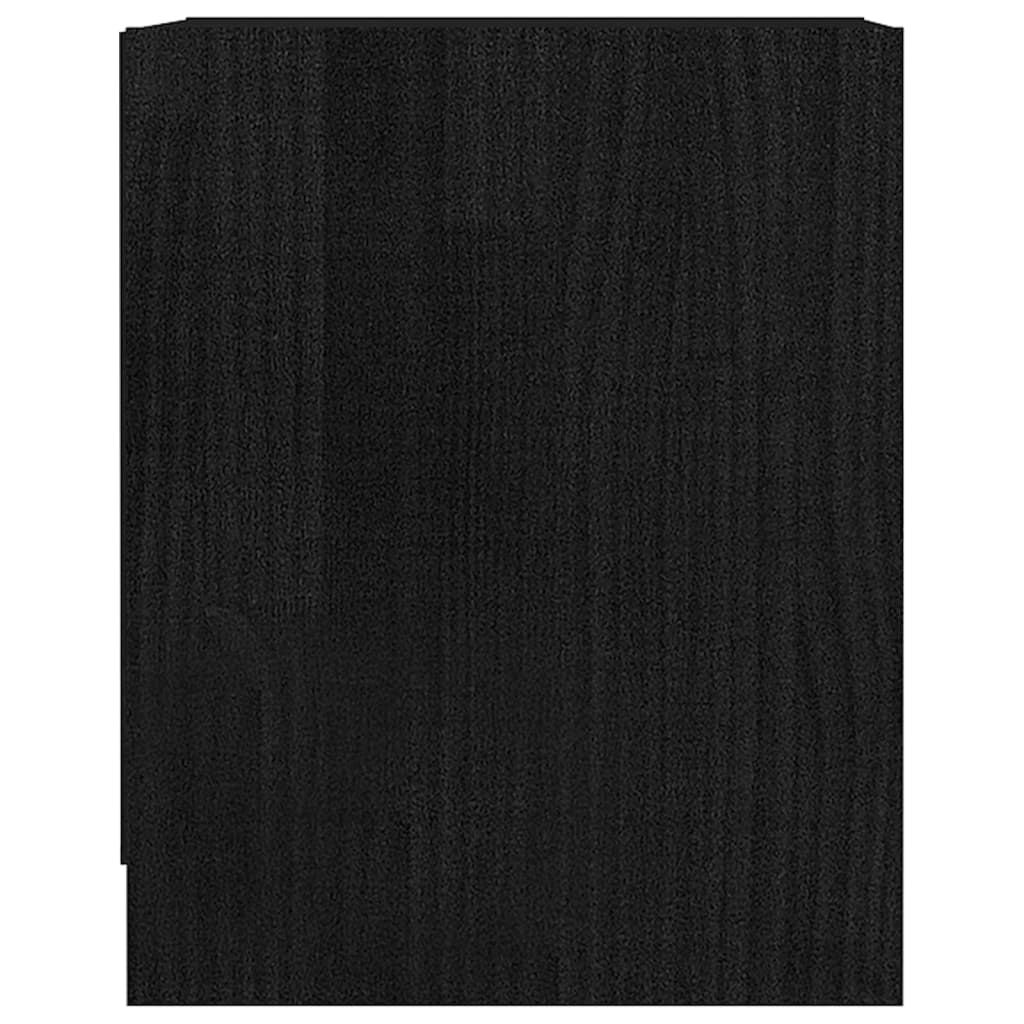 vidaXL Naktinės spintelės, 2vnt., juodos, 35,5x33,5x41,5cm, pušis