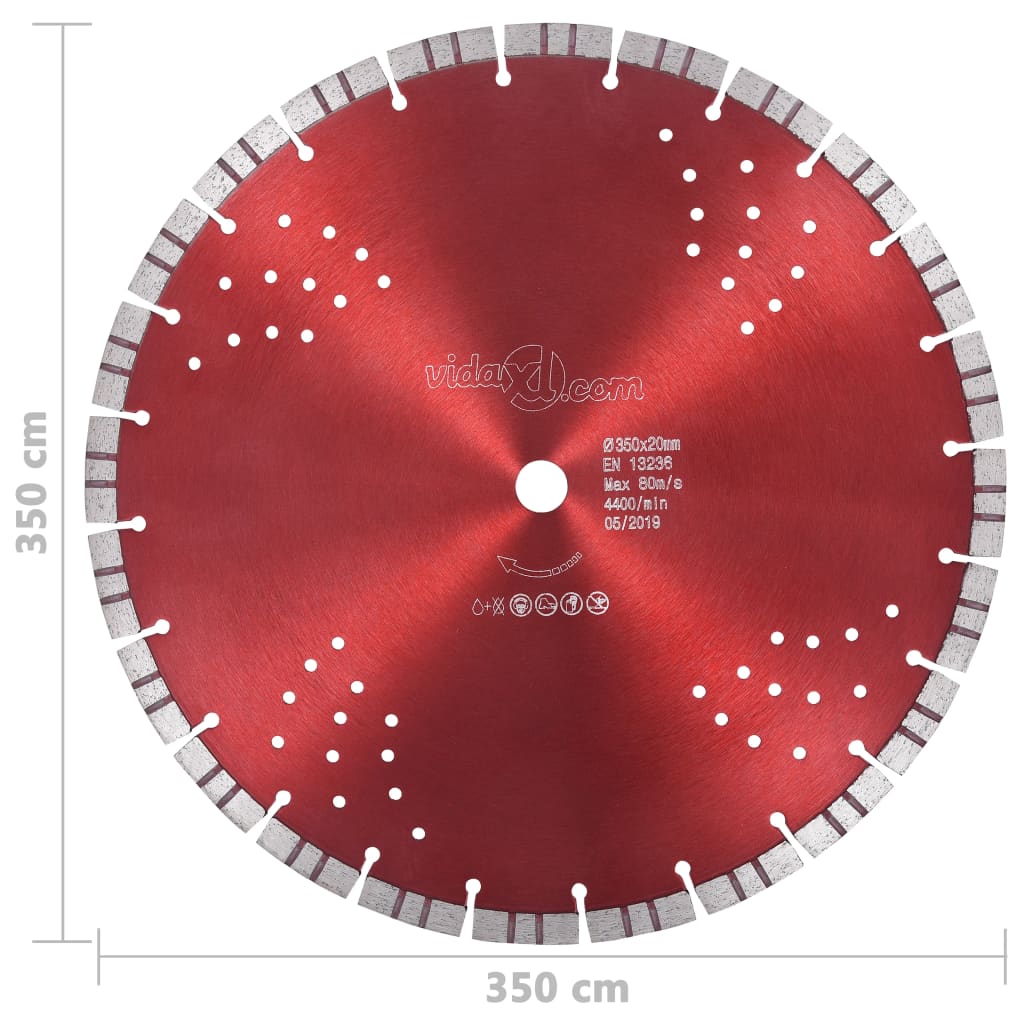vidaXL Turbo deimantinis pjovimo diskas su angomis, plienas, 350mm