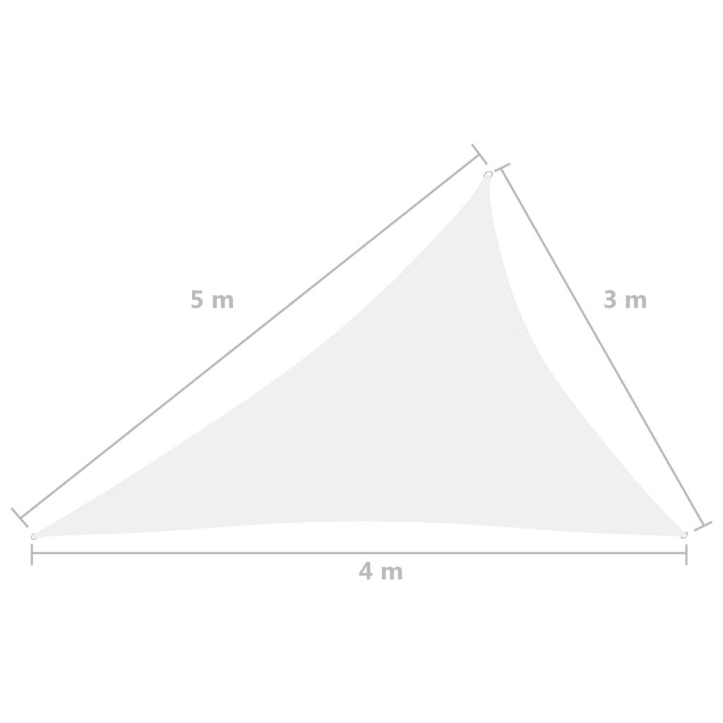 vidaXL Uždanga nuo saulės, balta, 3x4x5m, oksfordo audinys, trikampė