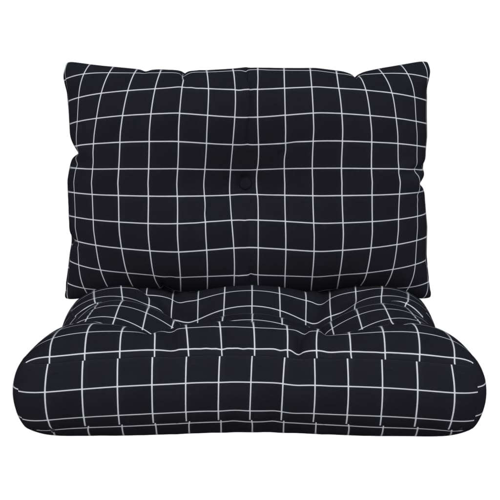 vidaXL Palečių pagalvėlės, 2vnt., oksfordo audinys, juodi langeliai