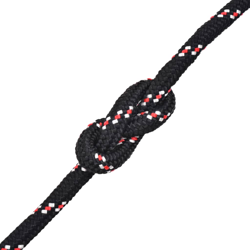 vidaXL Jūrinė virvė, juoda, 250m, polipropilenas, 14mm