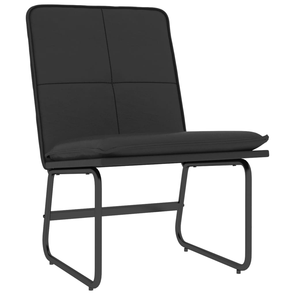 vidaXL Poilsio kėdė, juodos spalvos, 54x75x76cm, dirbtinė oda