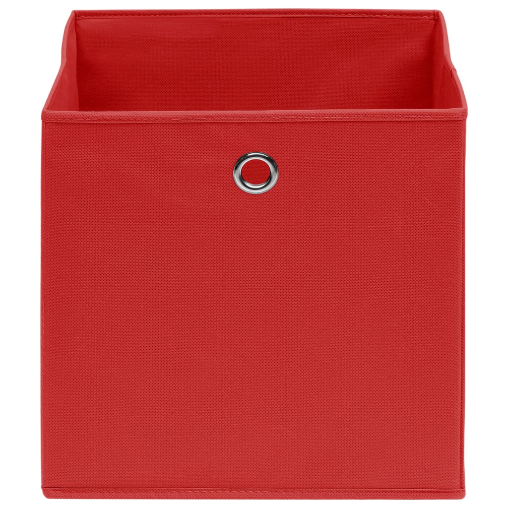 vidaXL Daiktadėžės, 10vnt., raudonos spalvos, 32x32x32cm, audinys
