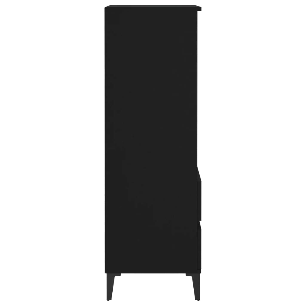 vidaXL Komoda, juodos spalvos, 40x36x110cm, apdirbta mediena
