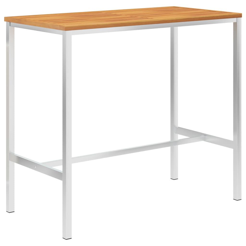 vidaXL Baro stalas, 120x60x105cm, akacijos masyvas ir plienas