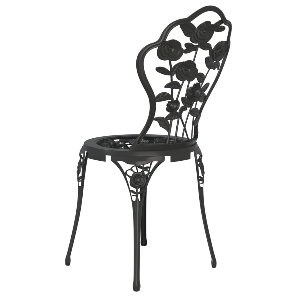 vidaXL Bistro kėdės, 2vnt., juodos spalvos, lietas aliuminis