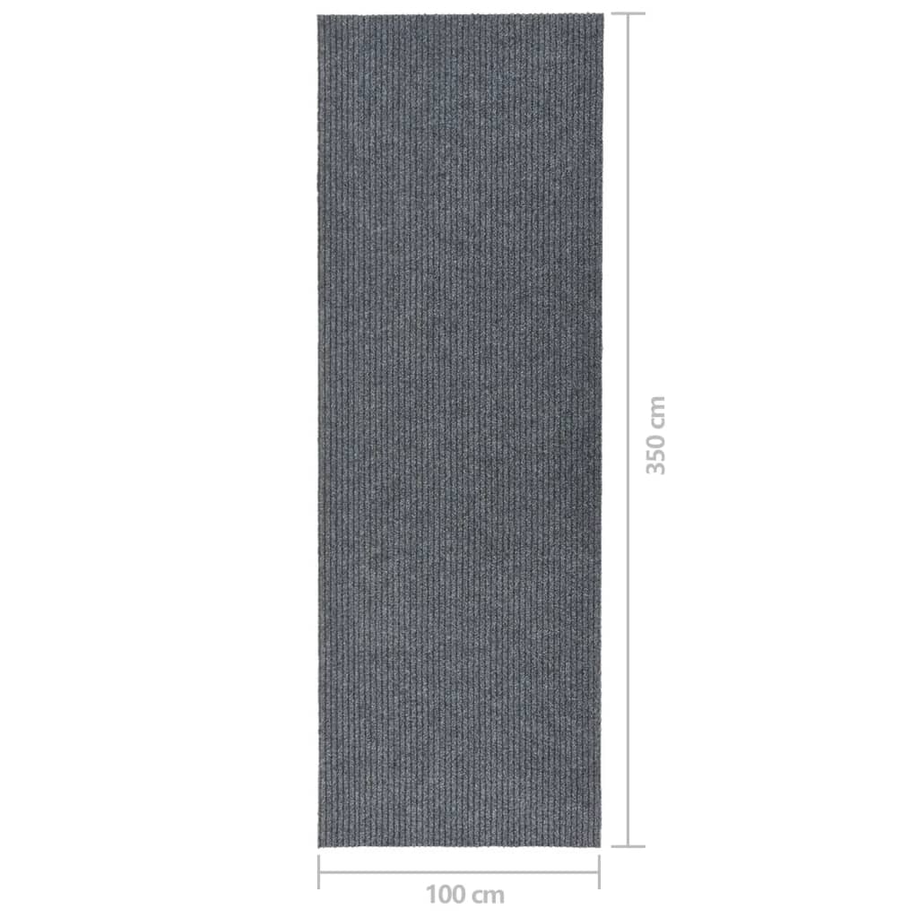 vidaXL Purvą sugeriantis kilimas-takelis, pilkos spalvos, 100x350cm
