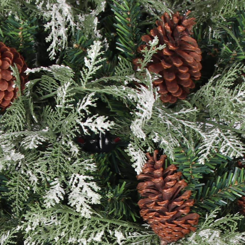 vidaXL Kalėdų eglutė su kankorėžiais, žalia/balta, 150cm, PVC ir PE