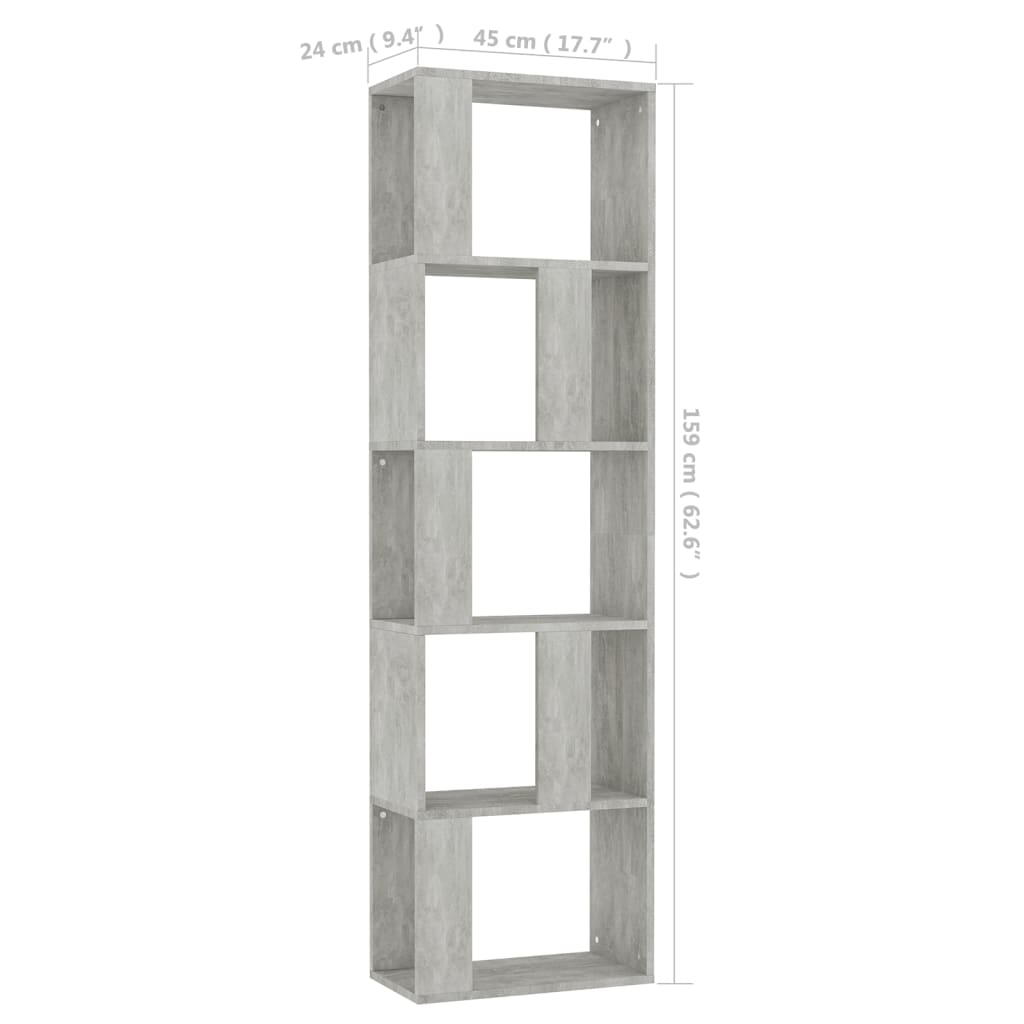 vidaXL Spintelė/kambario pertvara, betono, 45x24x159cm, mediena