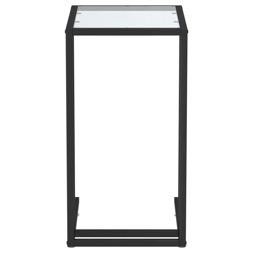 vidaXL Šoninis kompiuterio staliukas, skaidrus, 50x35x65cm, stiklas