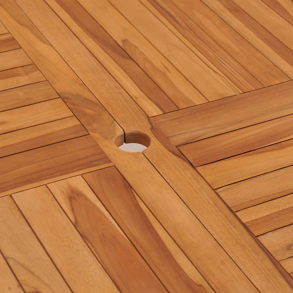 vidaXL Sodo stalas, 120x120x75cm, tikmedžio medienos masyvas
