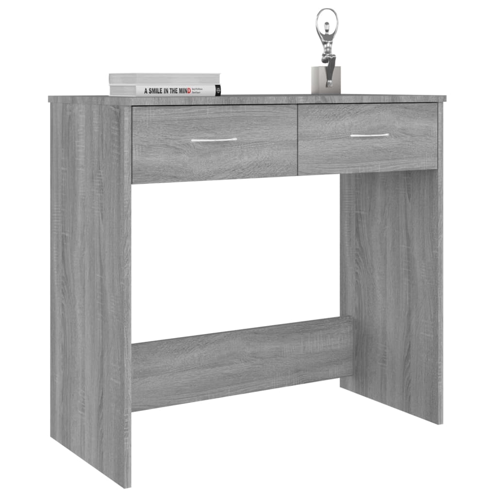 vidaXL Rašomasis stalas, pilkos ąžuolo spalvos, 80x40x75cm, mediena