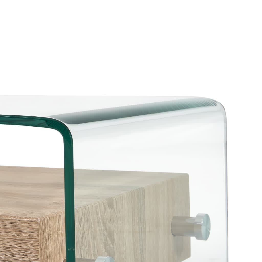 vidaXL Kavos staliukas, skaidrus, 98x45x31cm, grūdintas stiklas