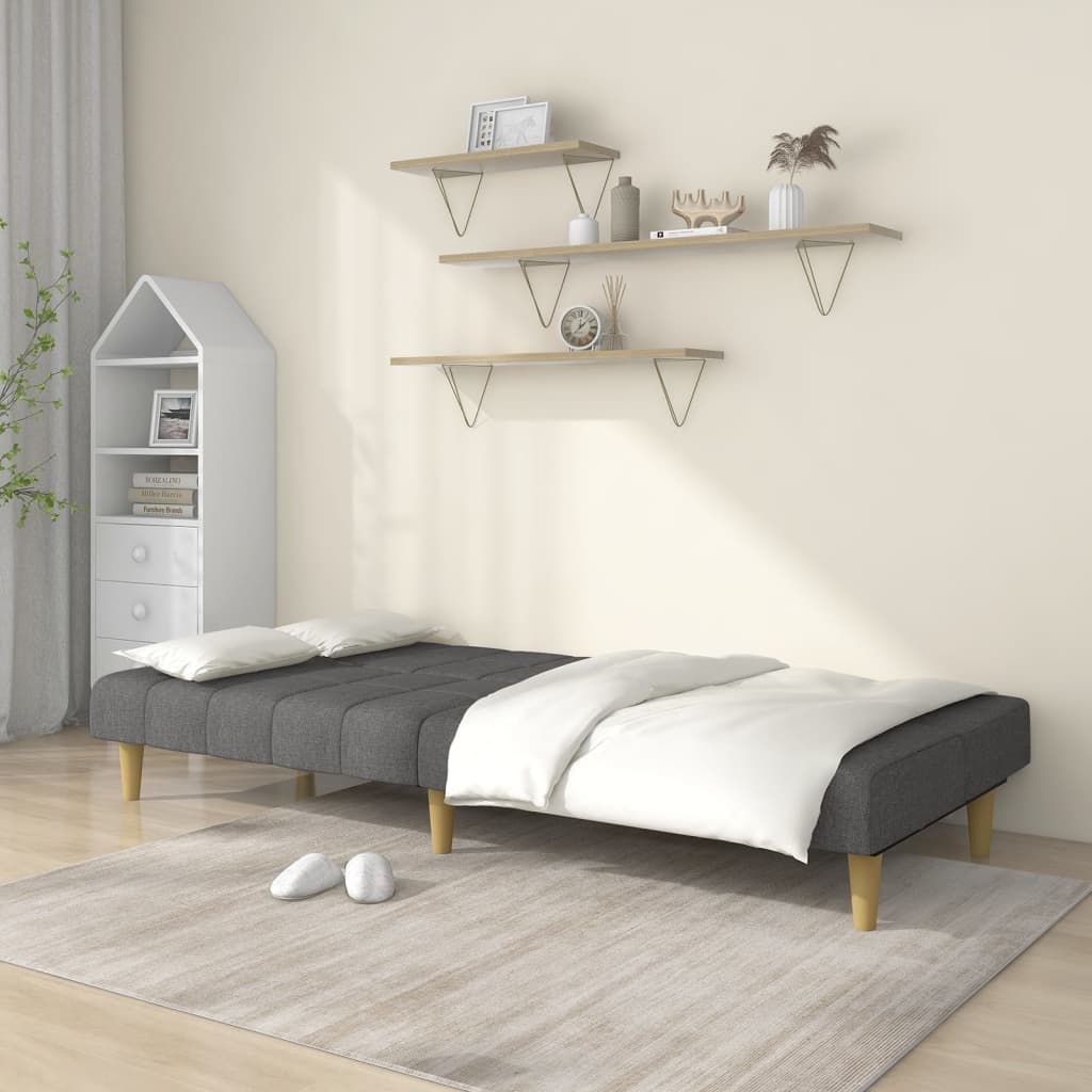 vidaXL Dvivietė sofa-lova, šviesiai pilkos spalvos, audinys